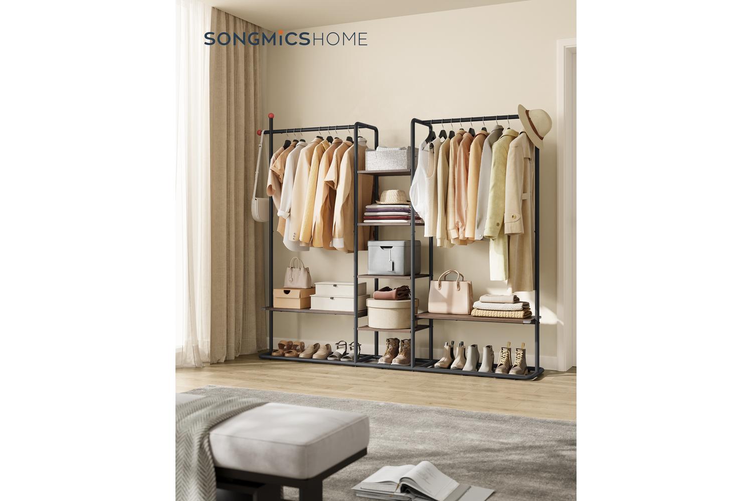 Songmics Home Open Wardrobe | Clothes Storage | Steel & Particleboard | 33.8 X 163.6 X 175.3 Cm-2