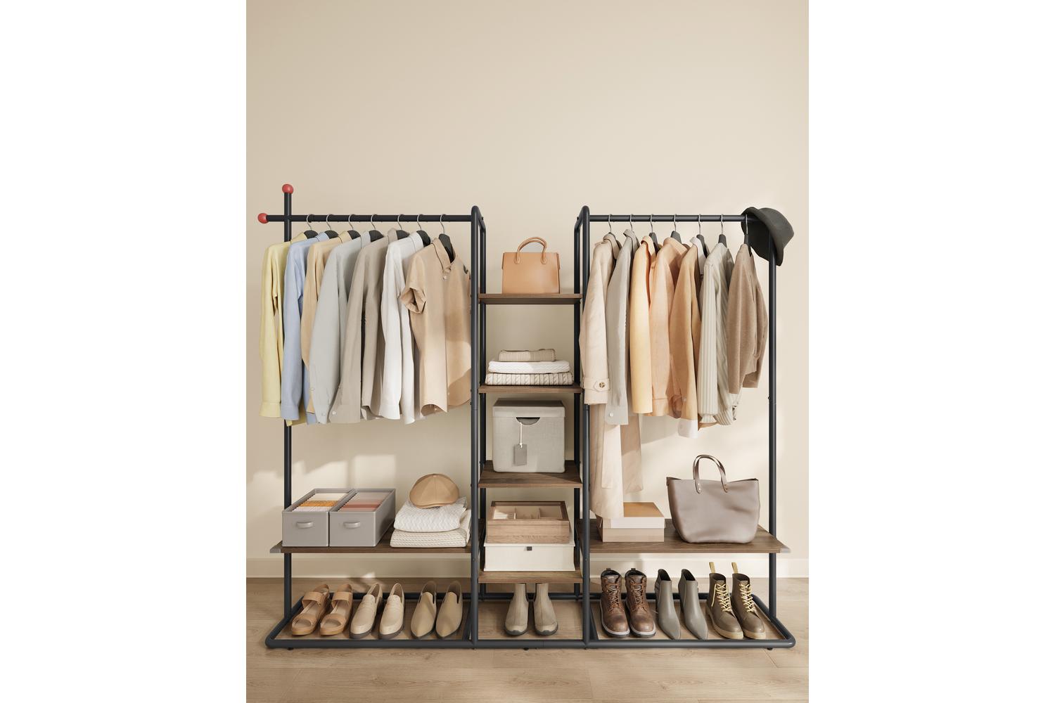 Songmics Home Open Wardrobe | Clothes Storage | Steel & Particleboard | 33.8 X 163.6 X 175.3 Cm-4