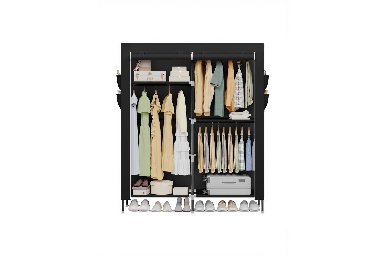 Songmics Wardrobe | Fabric Clothes Storage | Black | 45 X 127 X 180 Cm-2