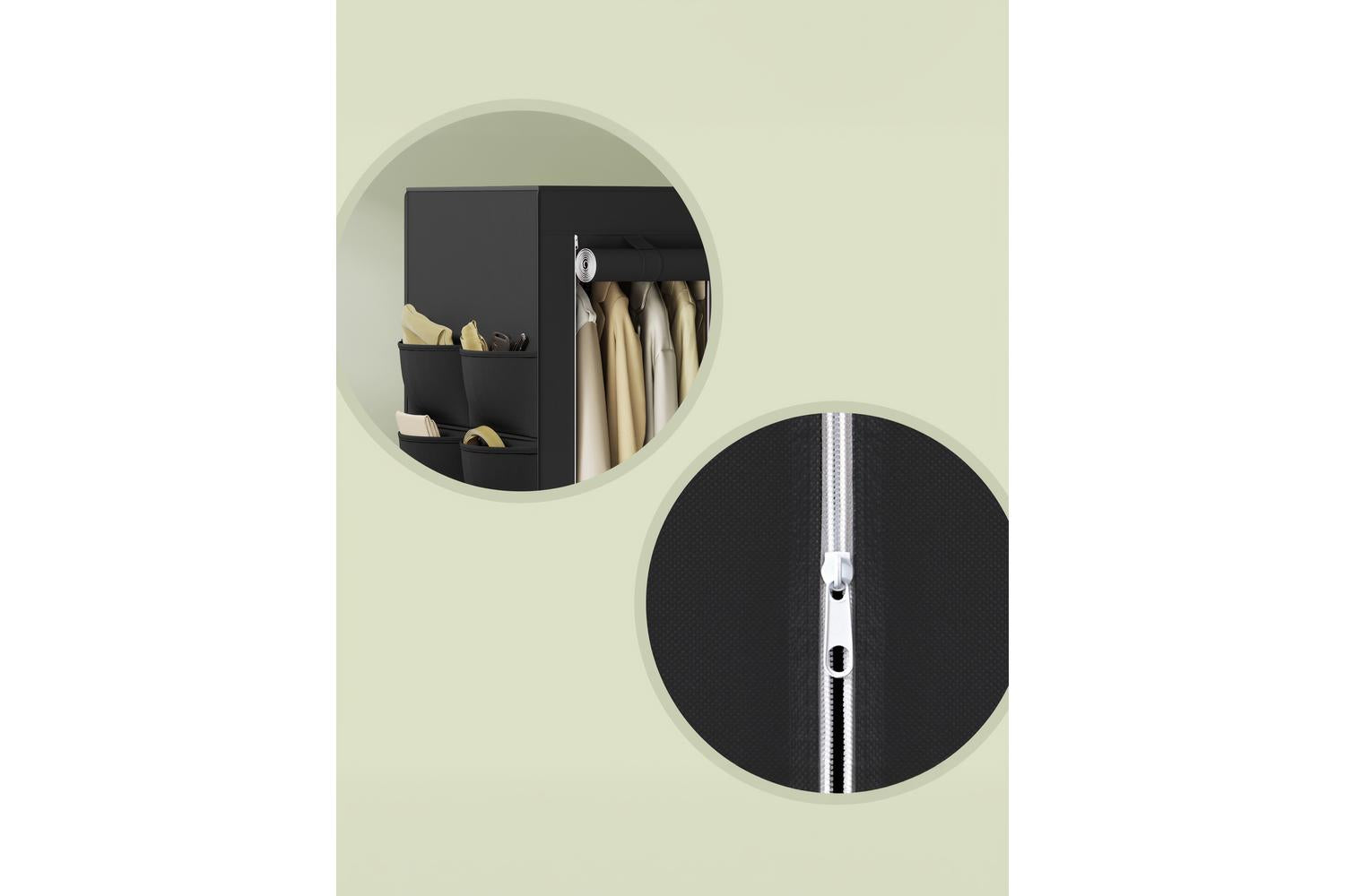 Songmics Wardrobe | Fabric Clothes Storage | Black | 45 X 127 X 180 Cm-8