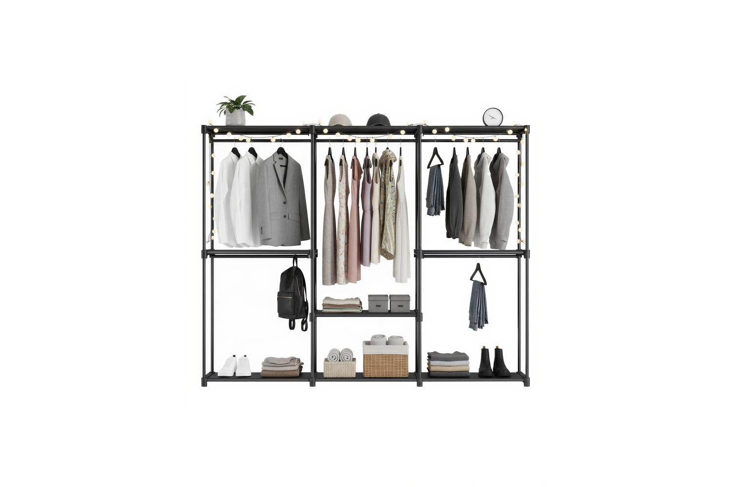 Songmics Wardrobe | Clothes Storage | Non-woven Fabric & Metal Tube | 205 X 43 X 166 Cm-2