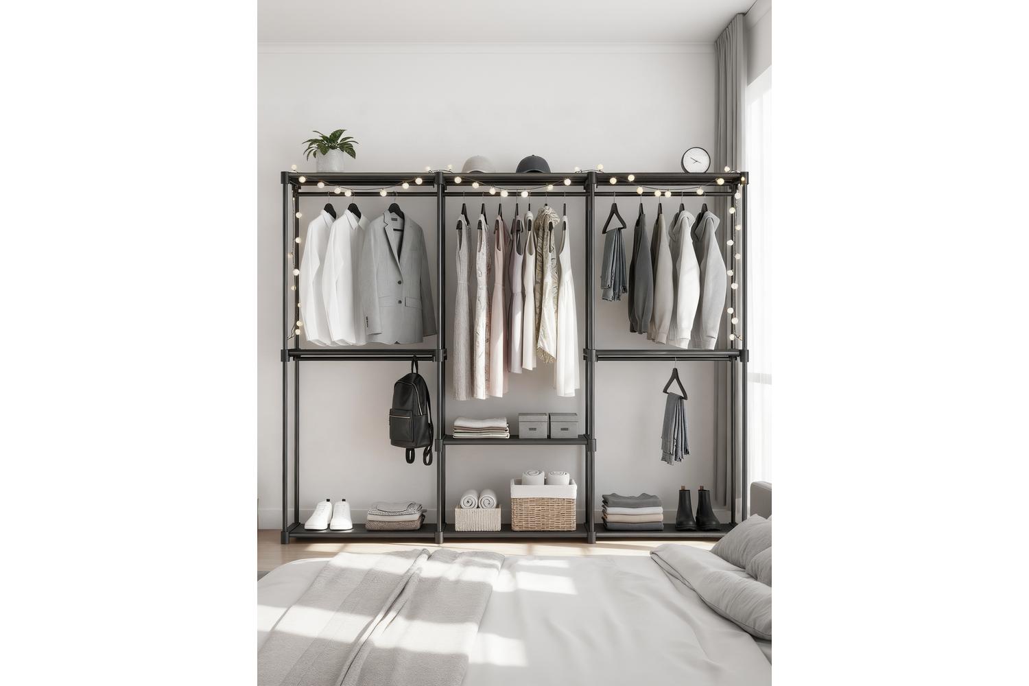 Songmics Wardrobe | Clothes Storage | Non-woven Fabric & Metal Tube | 205 X 43 X 166 Cm-4