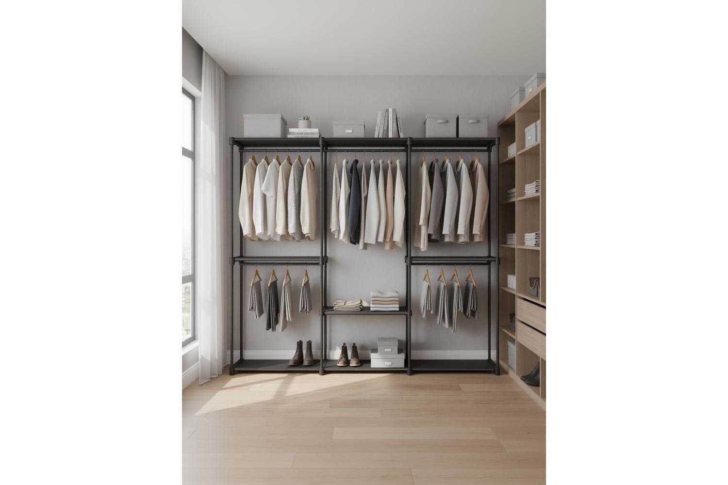 Songmics Wardrobe | Clothes Storage | Non-woven Fabric & Metal Tube | 205 X 43 X 166 Cm-5
