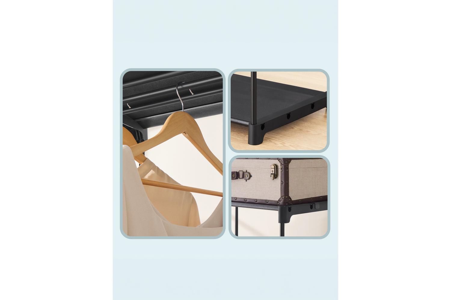 Songmics Wardrobe | Clothes Storage | Non-woven Fabric & Metal Tube | 205 X 43 X 166 Cm-7