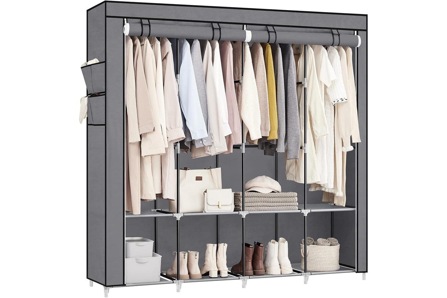 Songmics Wardrobe | Clothes Storage | Steel & Fabric | 170 X 45 X 167 Cm