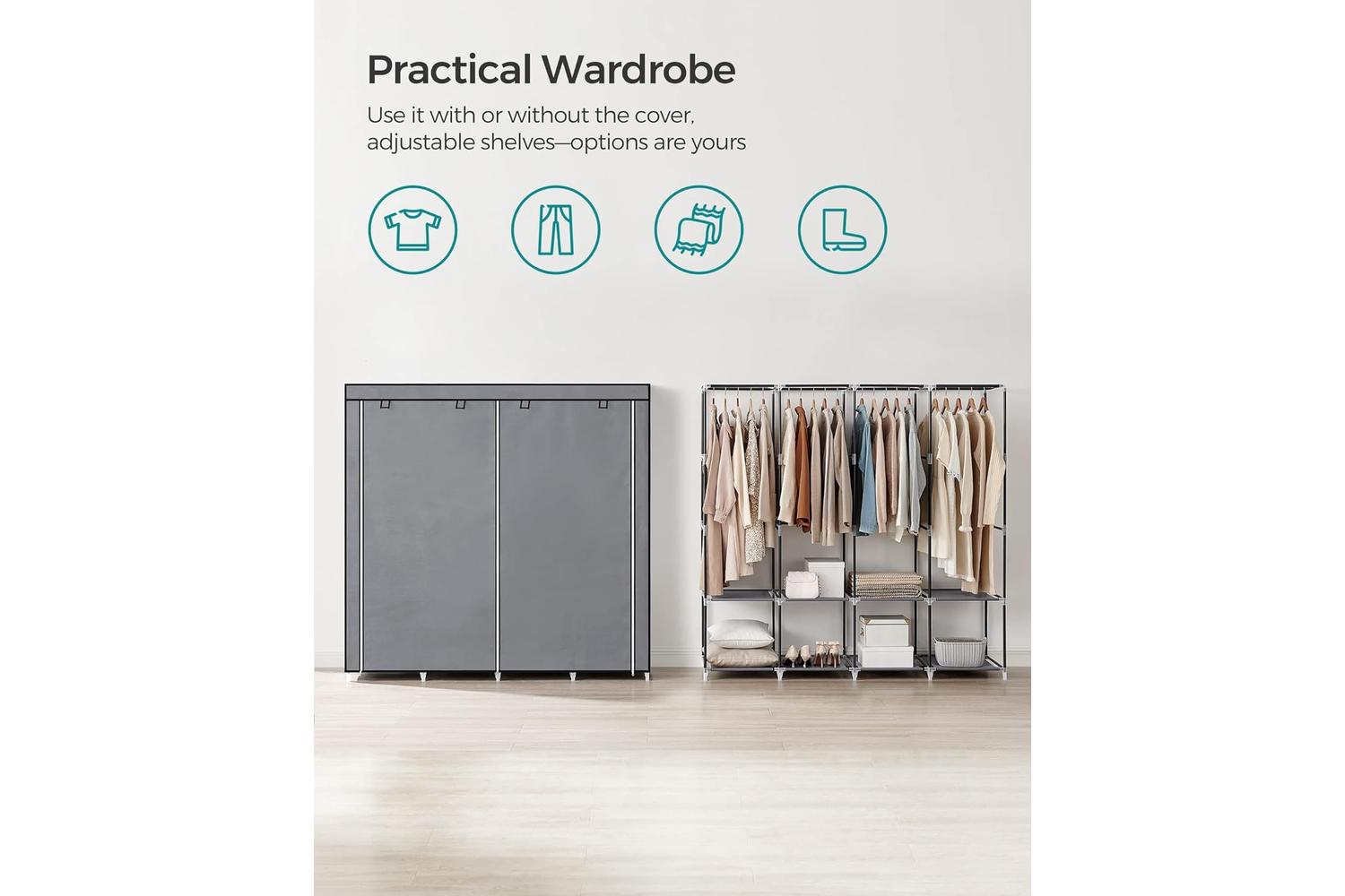 Songmics Wardrobe | Clothes Storage | Steel & Fabric | 170 X 45 X 167 Cm-3