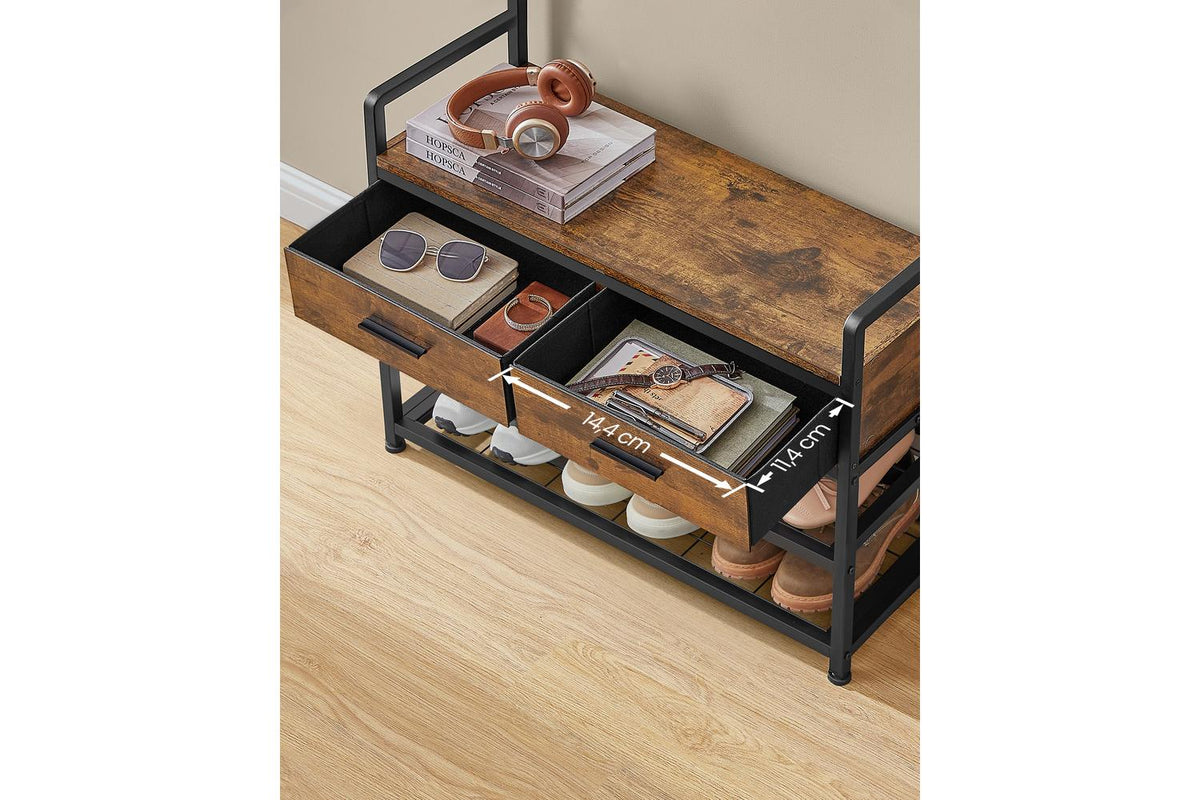 Vasagle Hall Tree | Hallway Storage Unit | Particleboard & Steel | 181.6cm-4