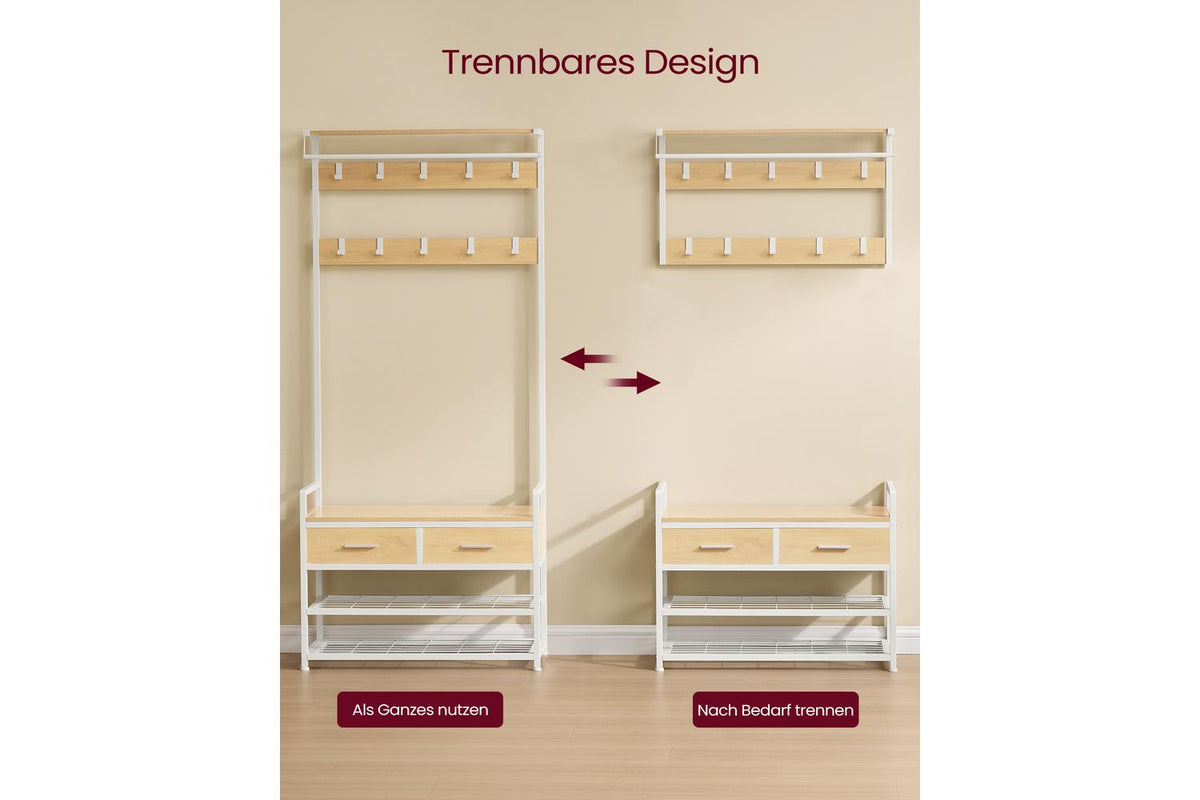 Vasagle Hall Tree | Coat Rack | Particleboard And Steel | 181.6cm-4