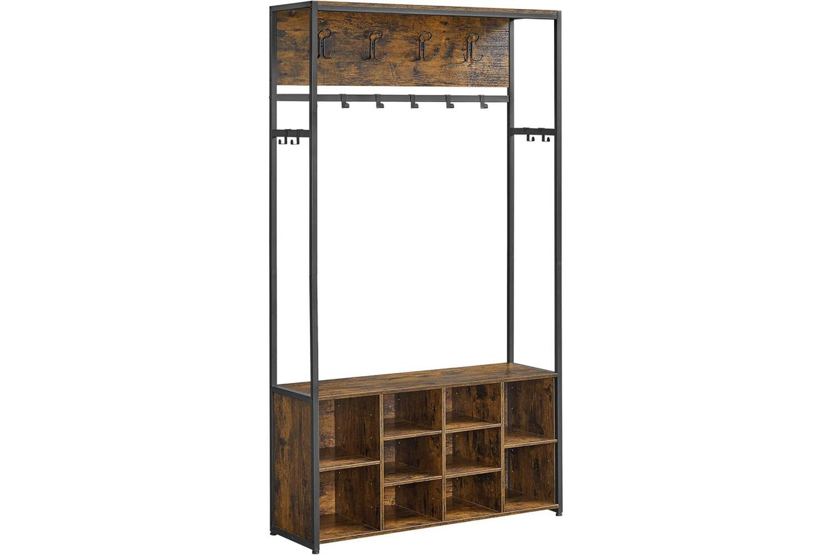 Vasagle Hall Tree | Hallway Storage Unit | Particleboard And Steel | 100 X 180 Cm