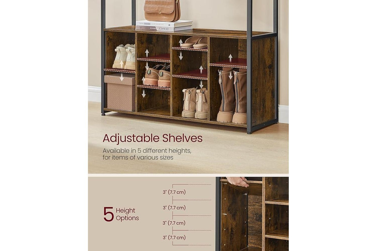Vasagle Hall Tree | Hallway Storage Unit | Particleboard And Steel | 100 X 180 Cm-4