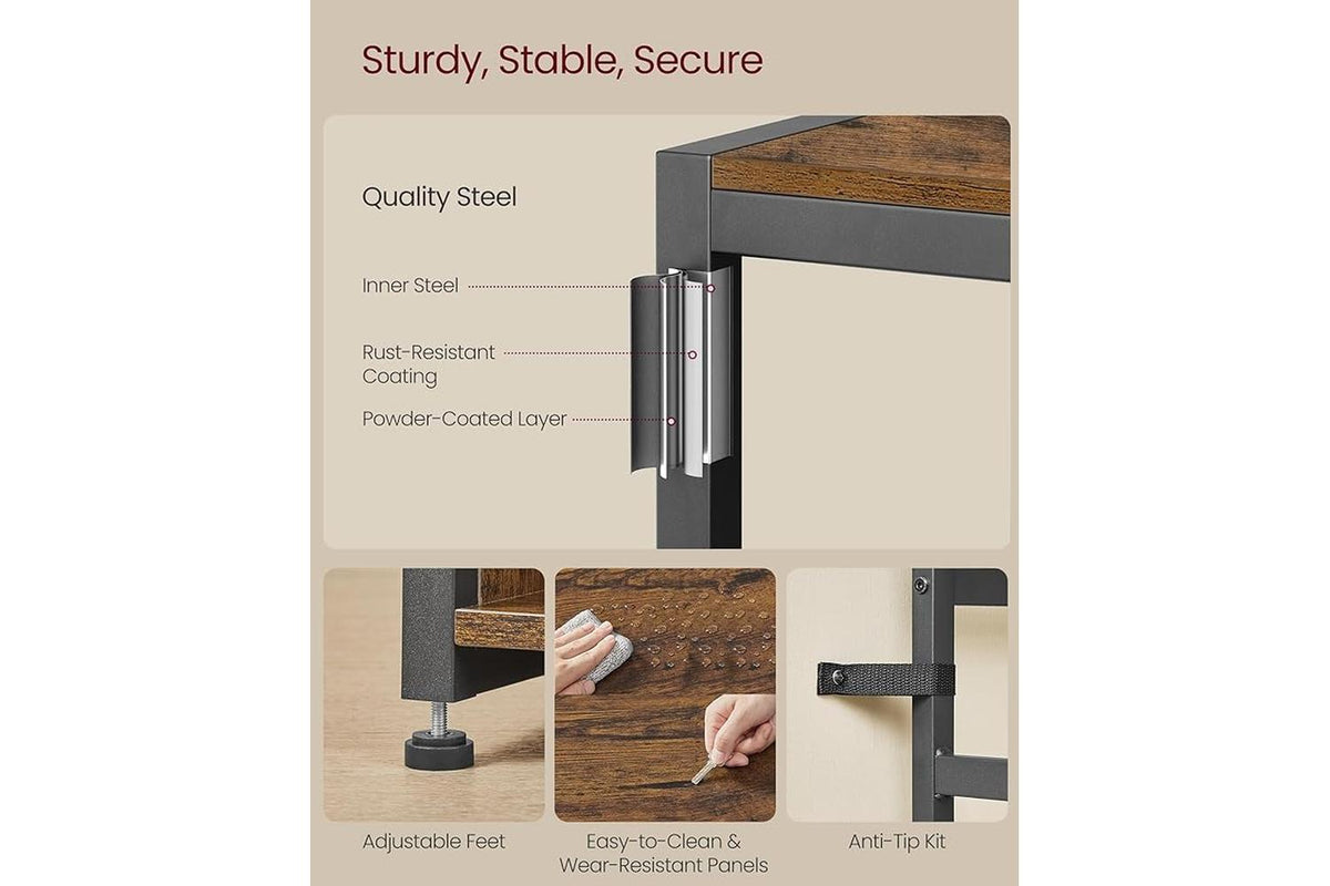 Vasagle Hall Tree | Hallway Storage Unit | Particleboard And Steel | 100 X 180 Cm-5