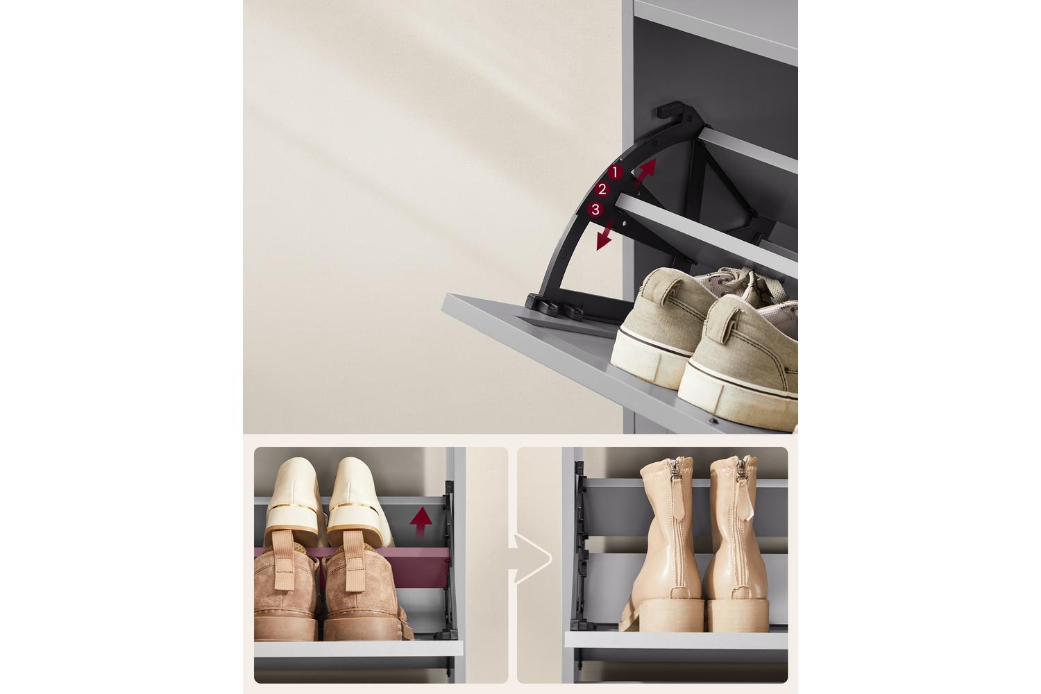 Vasagle Shoe Cabinet | Storage Cabinet | Particleboard | 24 X 60 X 121.2 Cm-4