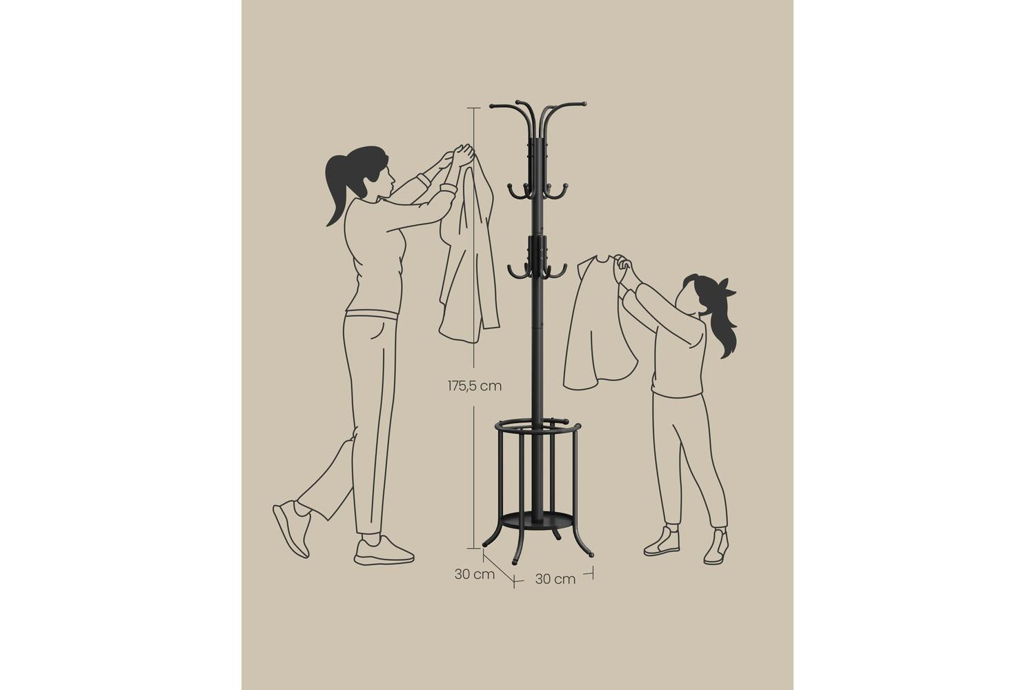 Songmics Coat Rack | Coat Stand | Metal | 175.5 Cm-6