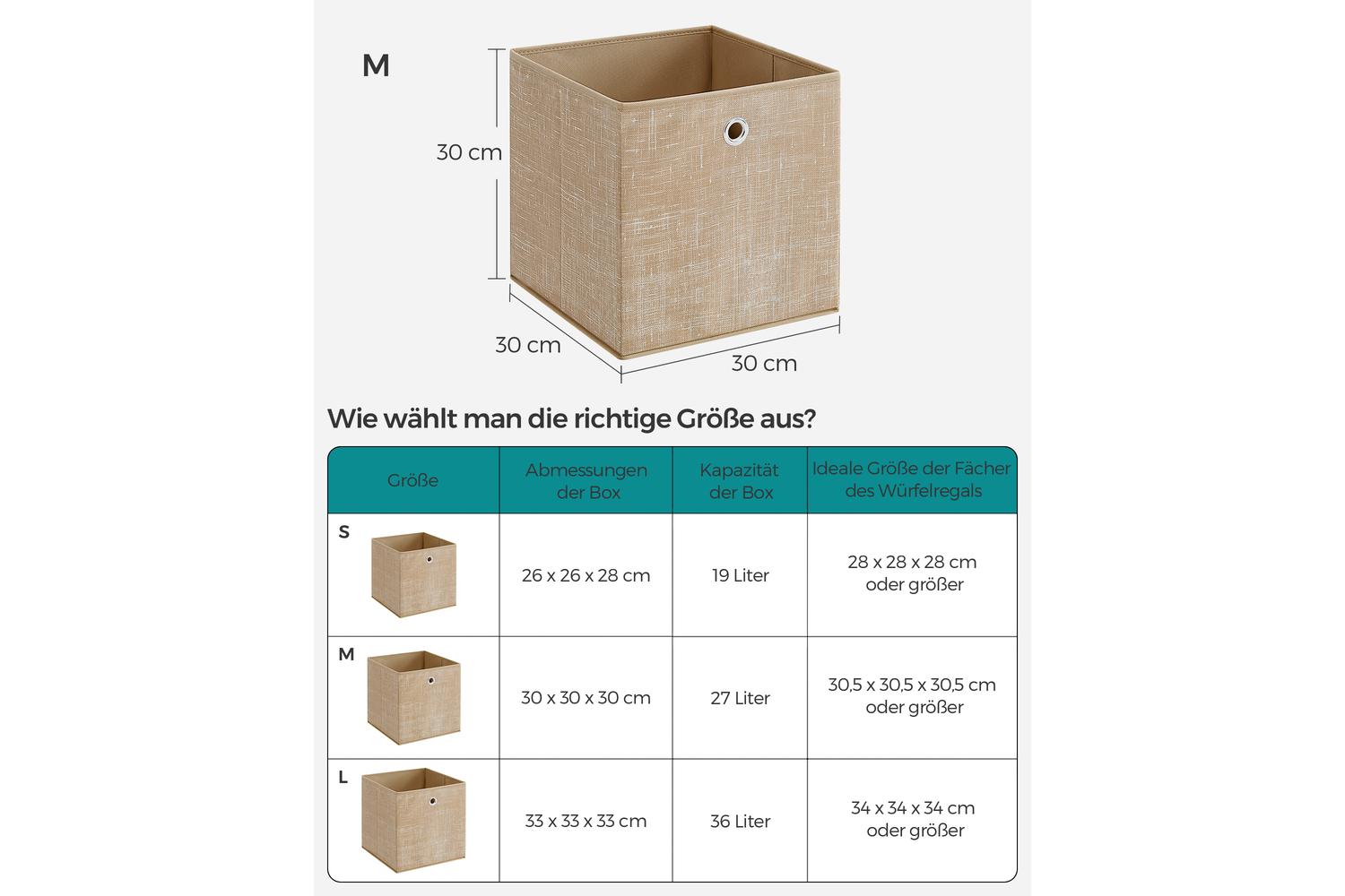 Songmics Storage Box | Storage Cube | Non-woven Fabric | 30 X 30 X 30 Cm-5