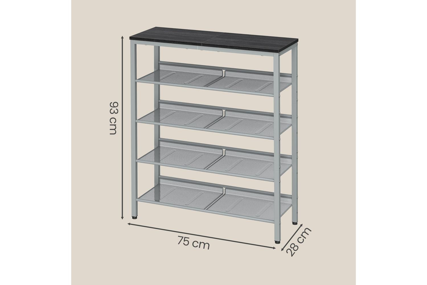 Vasagle Shoe Rack | Shoe Storage Unit | Particleboard And Steel | 5 Tier-3