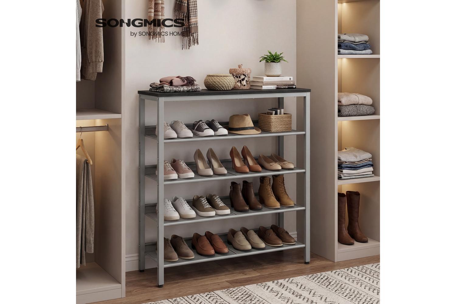 Vasagle Shoe Rack | Shoe Storage Unit | Particleboard And Steel | 5 Tier-4