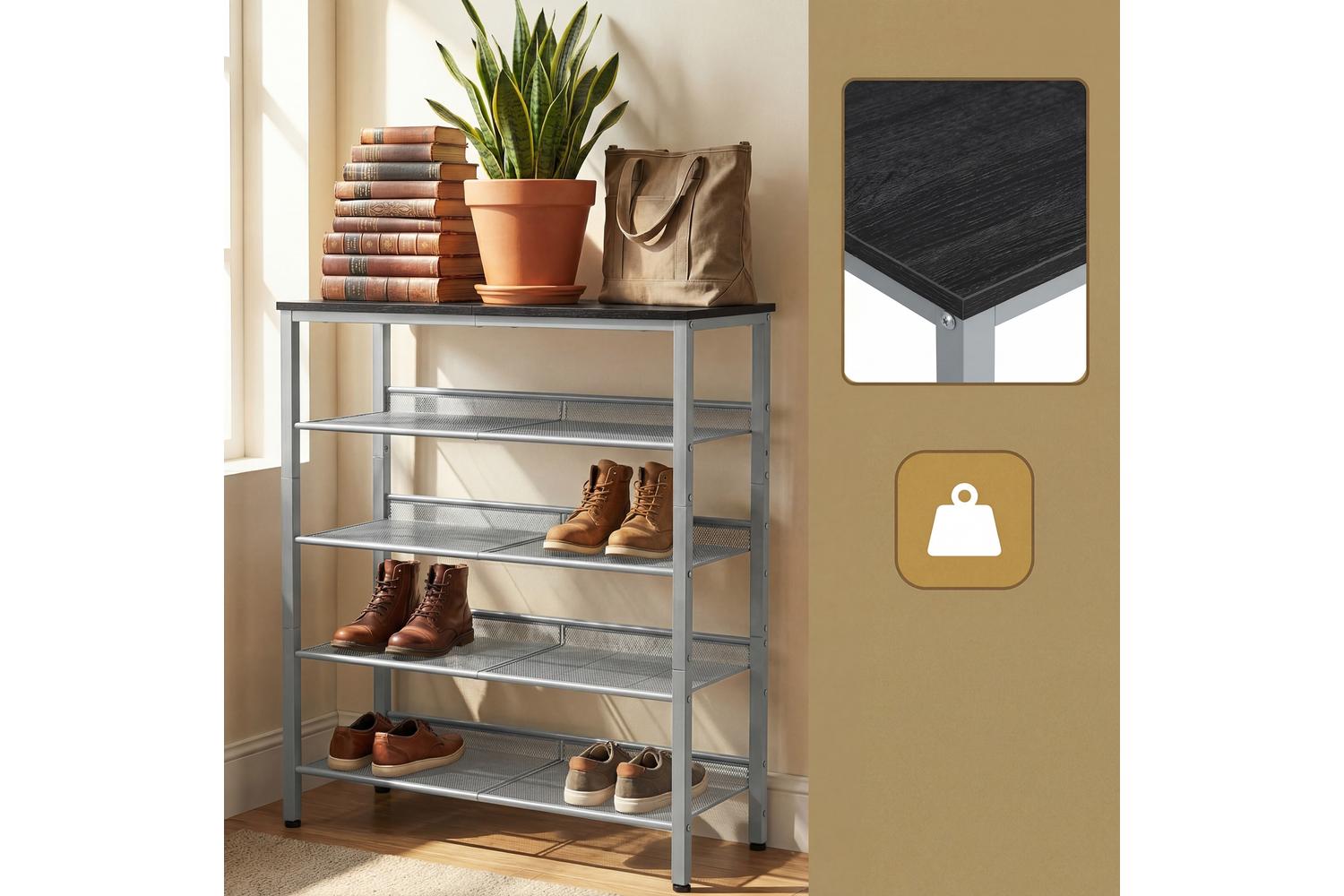 Vasagle Shoe Rack | Shoe Storage Unit | Particleboard And Steel | 5 Tier-8