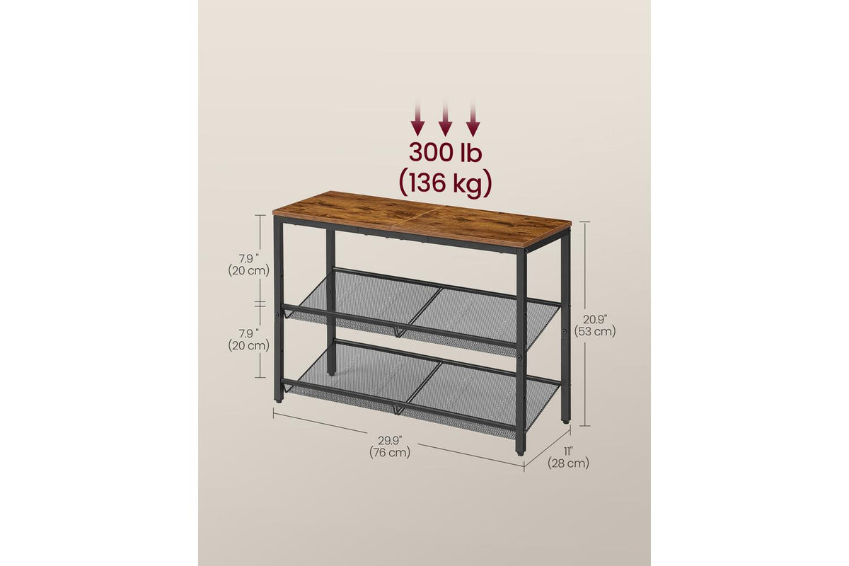 Vasagle Shoe Rack | Shoe Storage | Particleboard And Steel | 3-tier-6
