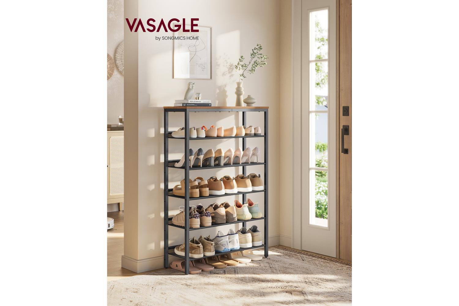 Vasagle Shoe Rack | Shoe Storage Rack | Particleboard And Steel | 6 Shelves-2