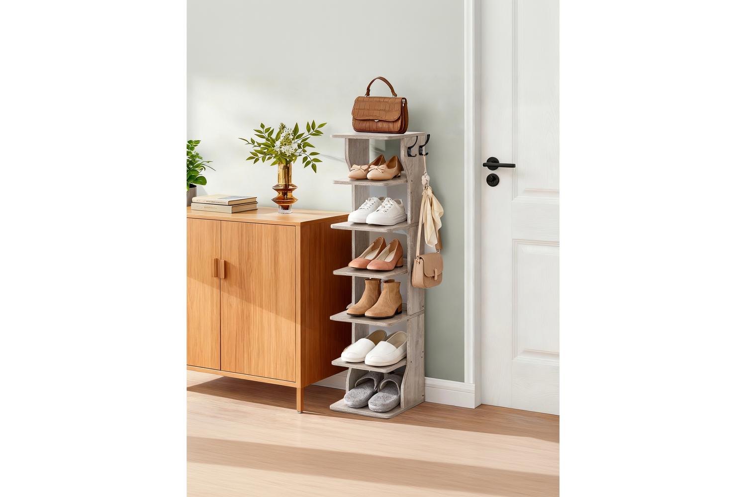 Vasagle Shoe Rack | Tall Shoe Organiser | Particleboard | Slim-4
