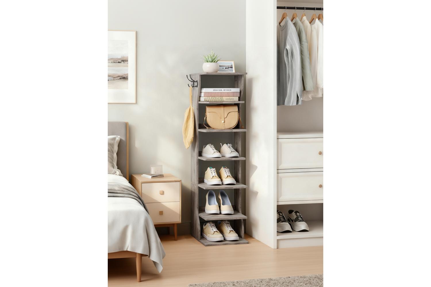 Vasagle Shoe Rack | Tall Shoe Organiser | Particleboard | Slim-5