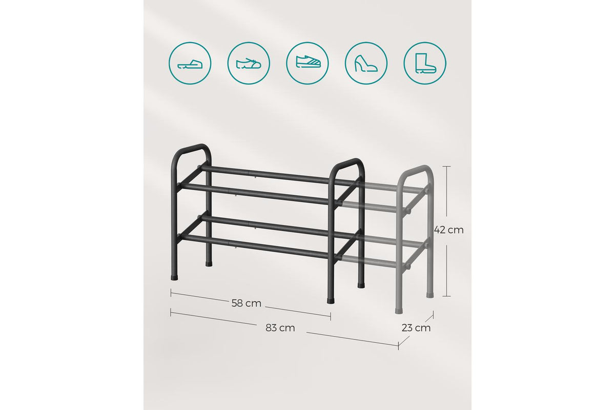 Songmics Shoe Rack | Shoe Storage Rack | Steel | Adjustable Size-4