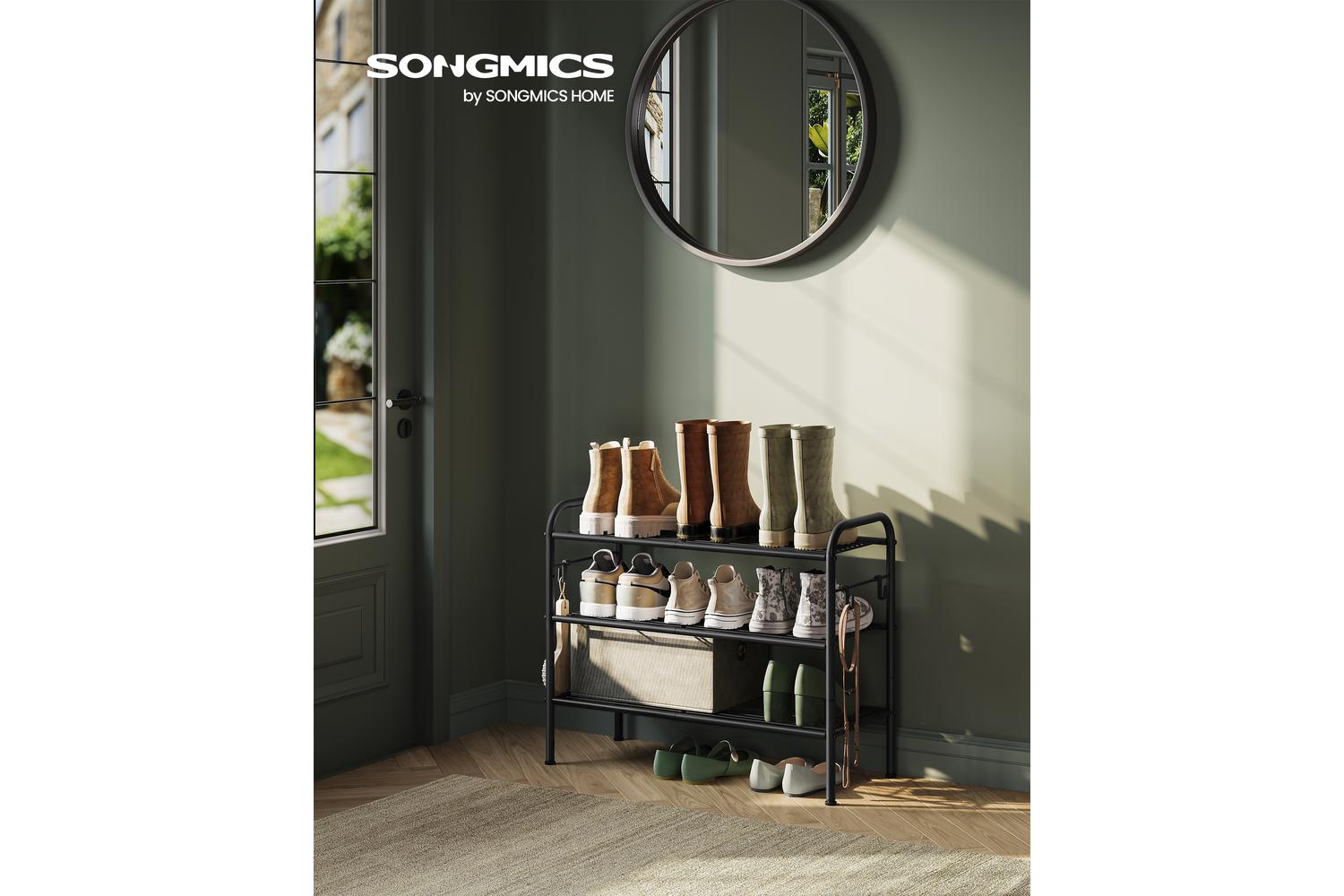 Songmics Shoe Rack | Shoe Storage Shelf | Steel | 11"d X 26.7"w X 20.8"h-2