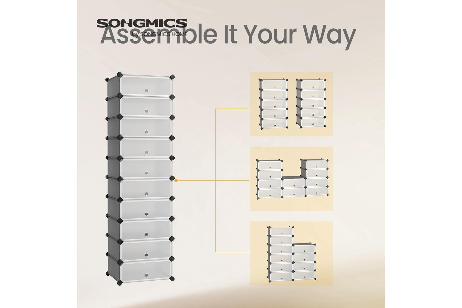 Songmics Shoe Rack | Shoe Storage Cabinet | Plastic & Metal | 10 Tier-4
