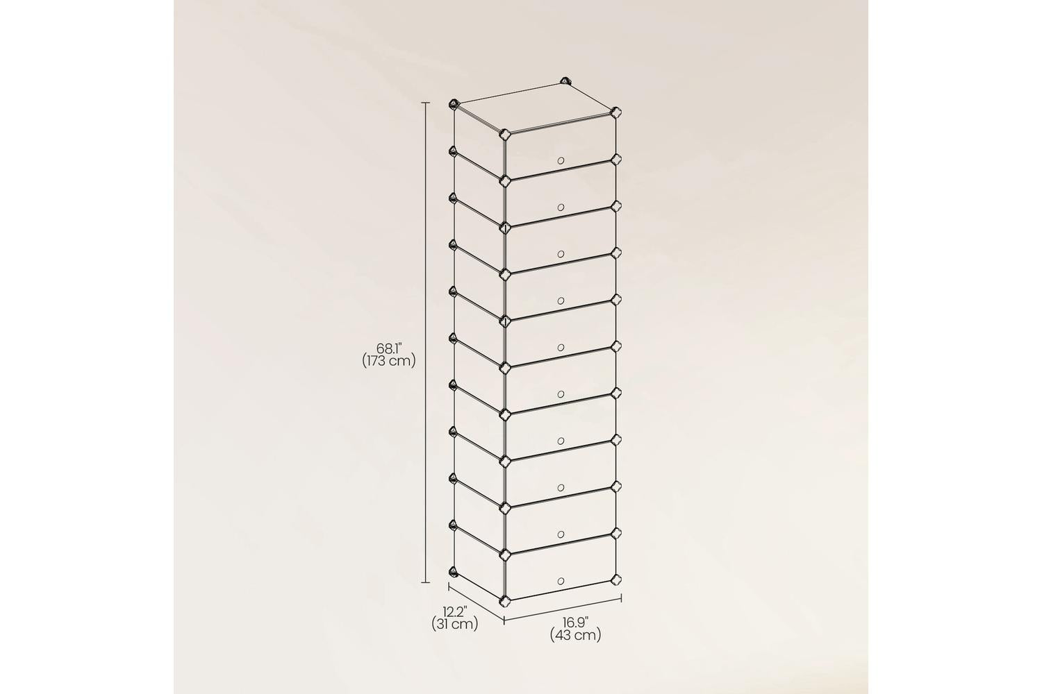 Songmics Shoe Rack | Shoe Storage Cabinet | Plastic & Metal | 10 Tier-6