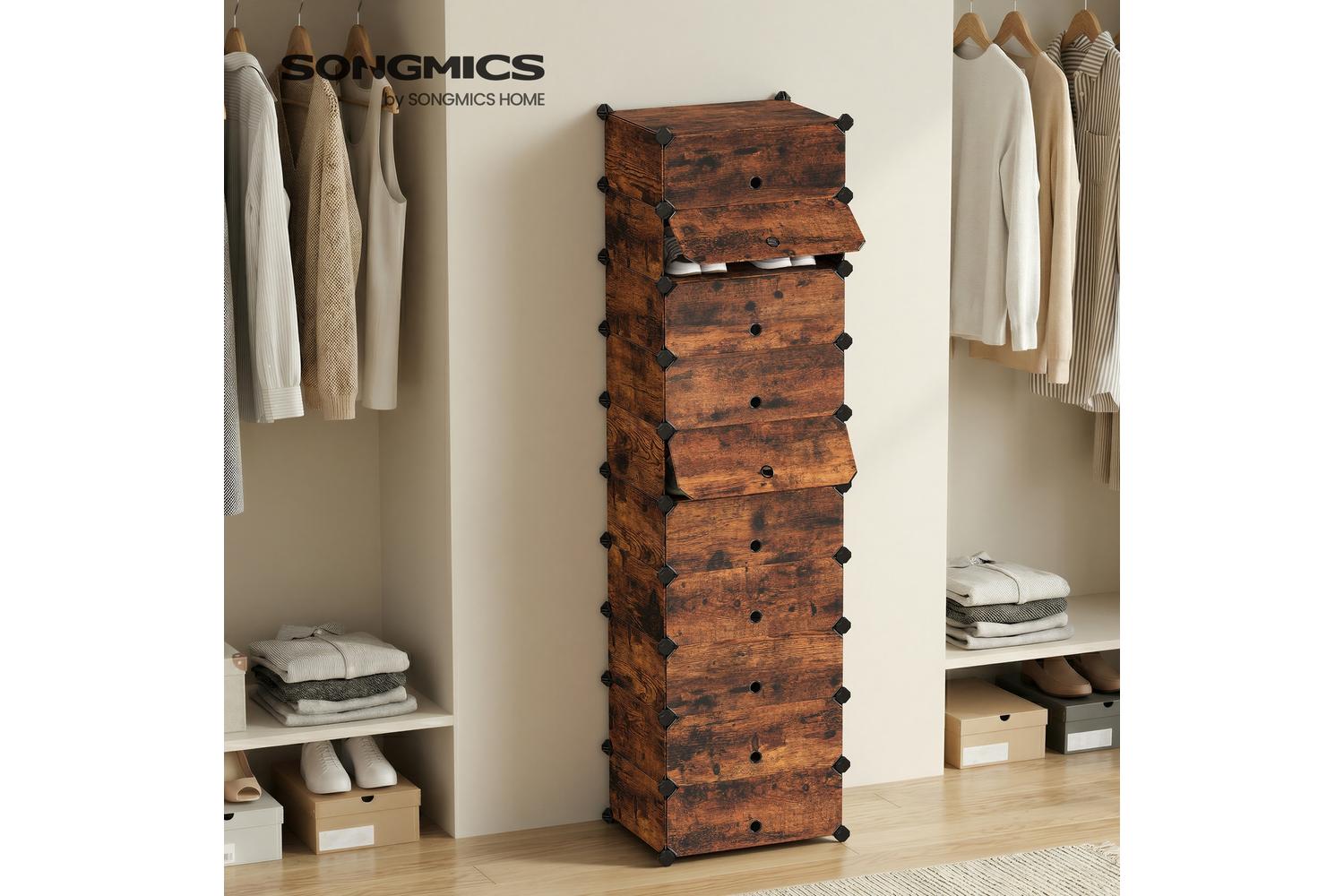 Songmics Shoe Rack | Shoe Storage Unit | Pp Plastic & Metal | 10 Compartment-4
