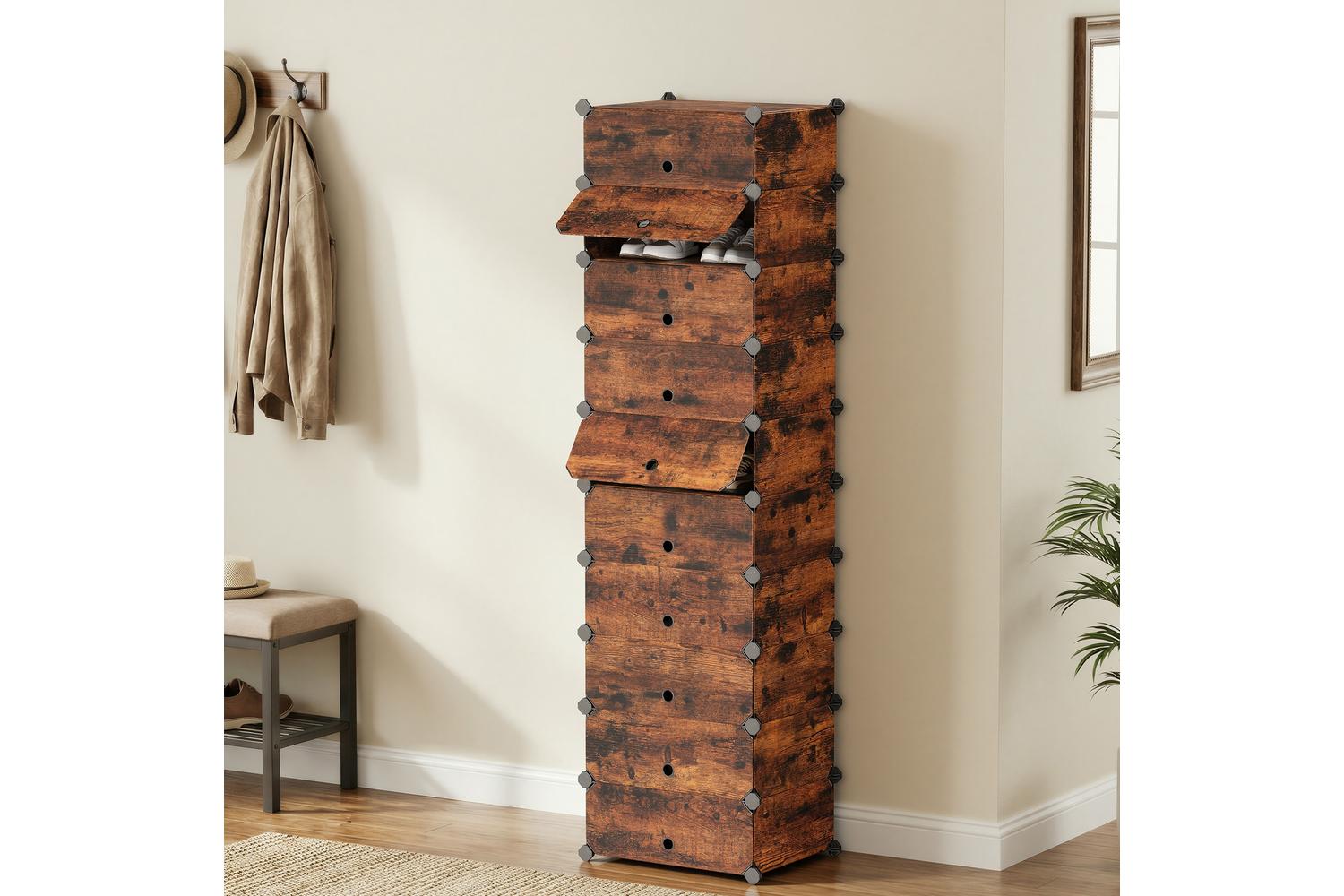 Songmics Shoe Rack | Shoe Storage Unit | Pp Plastic & Metal | 10 Compartment-5