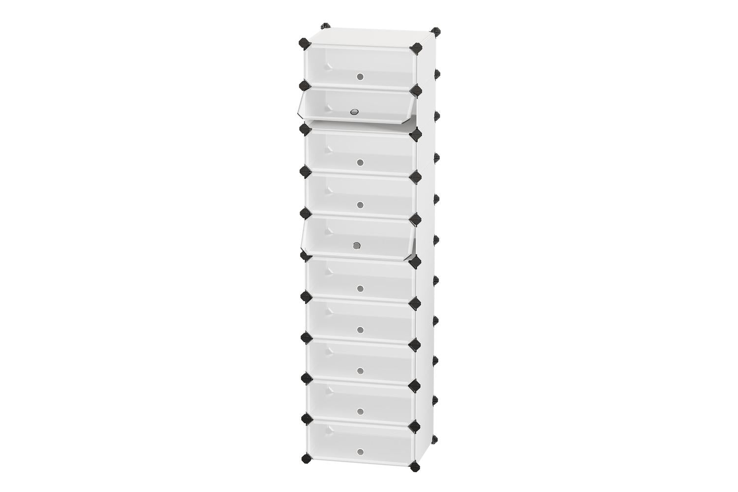 Songmics Shoe Rack | Shoe Storage Unit | Plastic & Metal | 10 Compartment