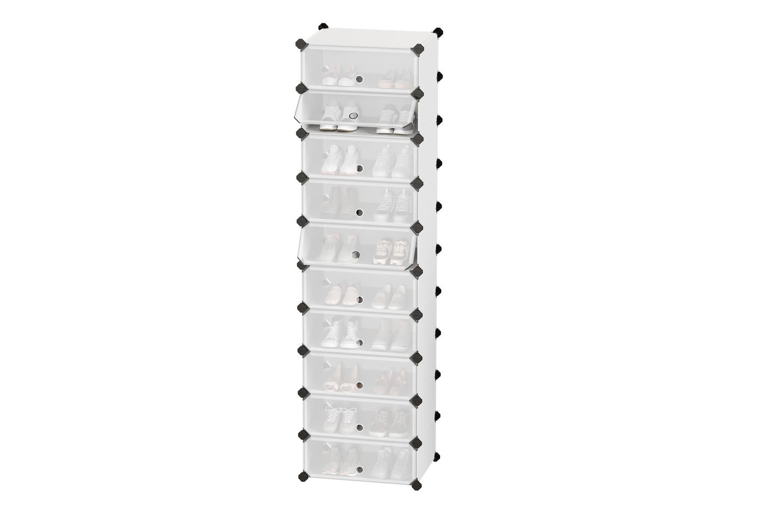 Songmics Shoe Rack | Shoe Storage Unit | Plastic & Metal | 10 Compartment-2