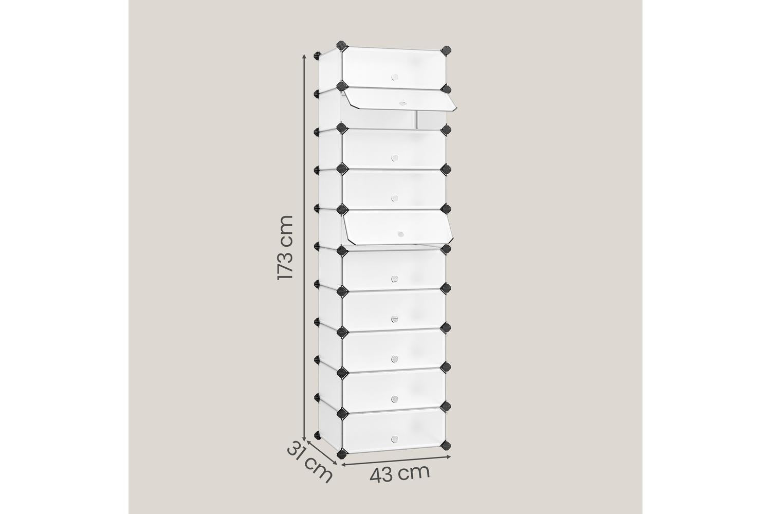 Songmics Shoe Rack | Shoe Storage Unit | Plastic & Metal | 10 Compartment-3