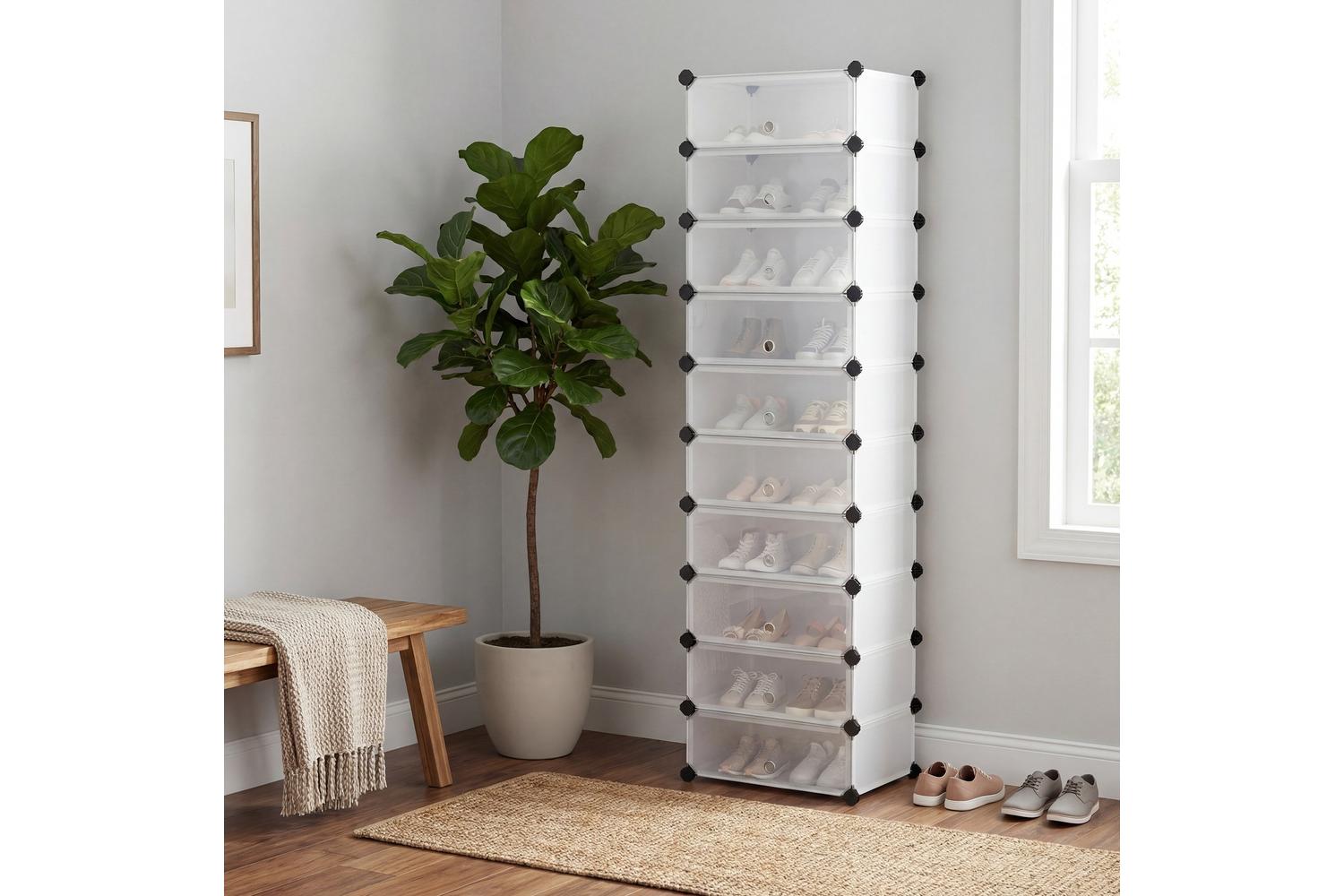 Songmics Shoe Rack | Shoe Storage Unit | Plastic & Metal | 10 Compartment-4