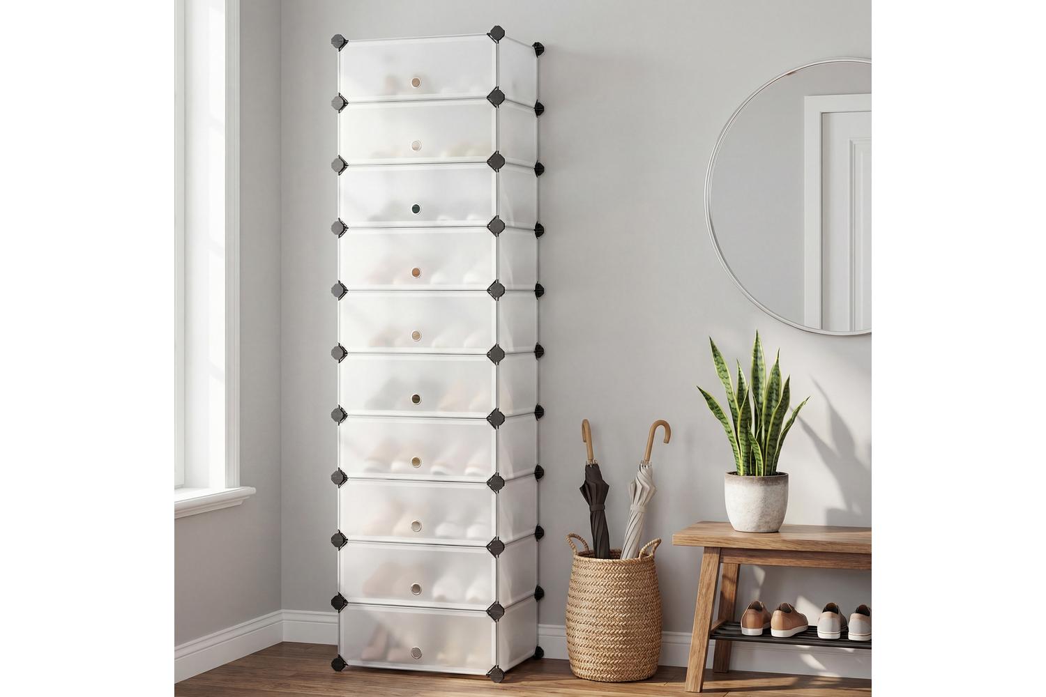 Songmics Shoe Rack | Shoe Storage Unit | Plastic & Metal | 10 Compartment-5