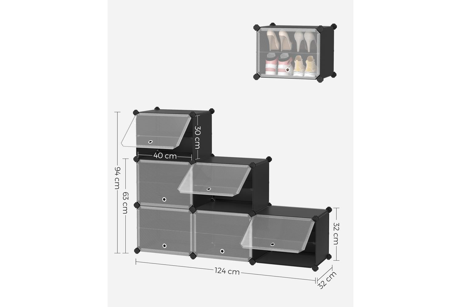 Songmics Shoe Rack | Shoe Organiser Cabinet | Plastic & Steel | Large-3