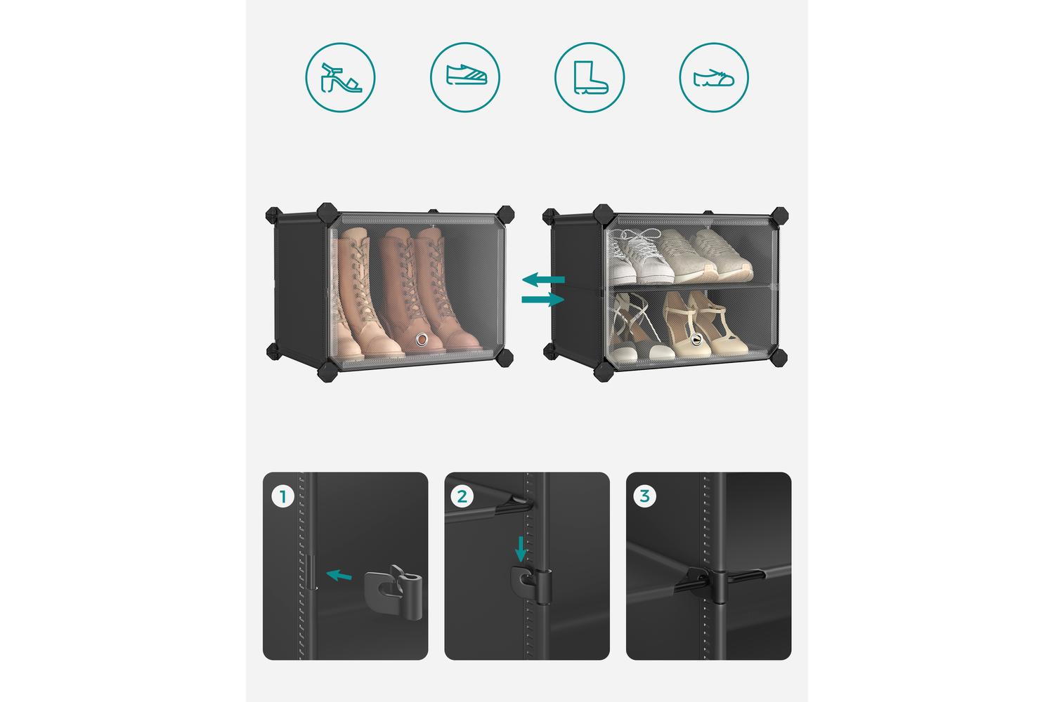 Songmics Shoe Rack | Shoe Organiser Cabinet | Plastic & Steel | Large-4