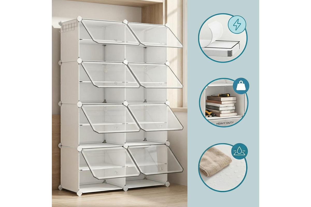 Songmics Shoe Rack | Shoe Storage Organiser | Plastic | 32 Pairs-6