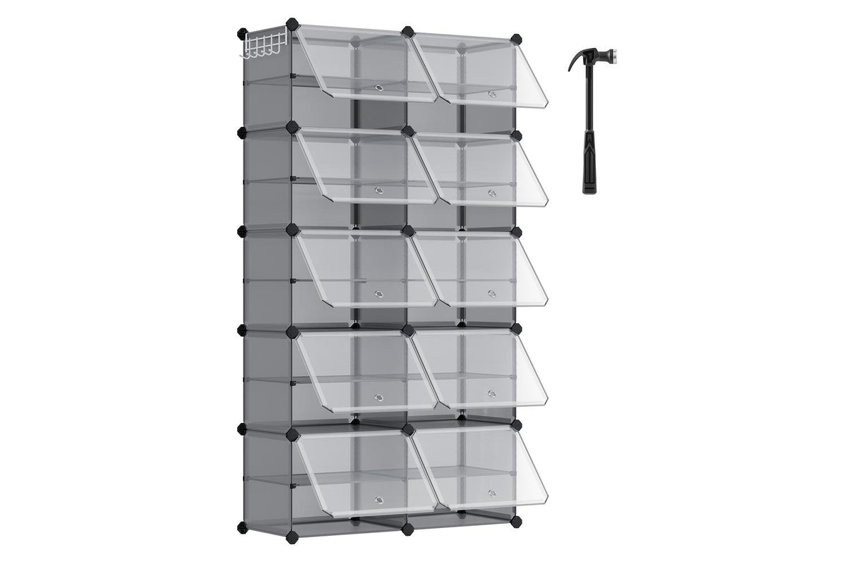 Songmics Shoe Rack | Shoe Storage Cabinet | Plastic & Steel | Large
