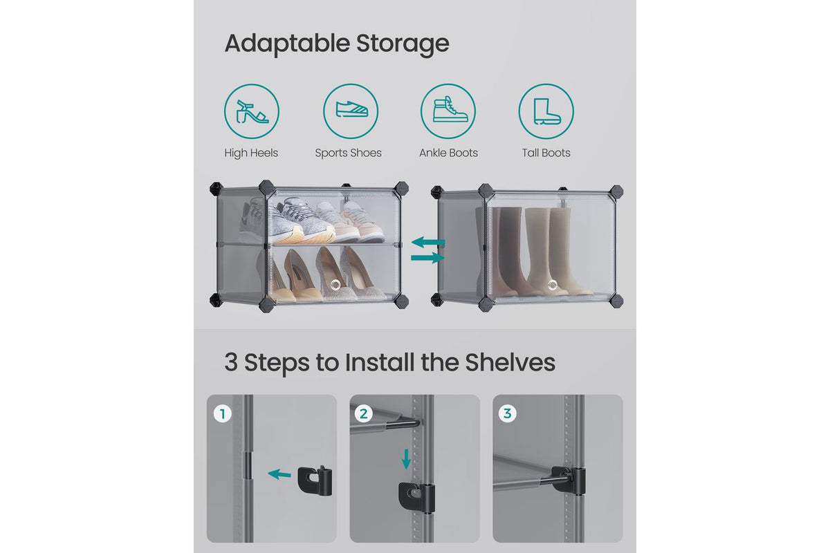 Songmics Shoe Rack | Shoe Storage Cabinet | Plastic & Steel | Large-4
