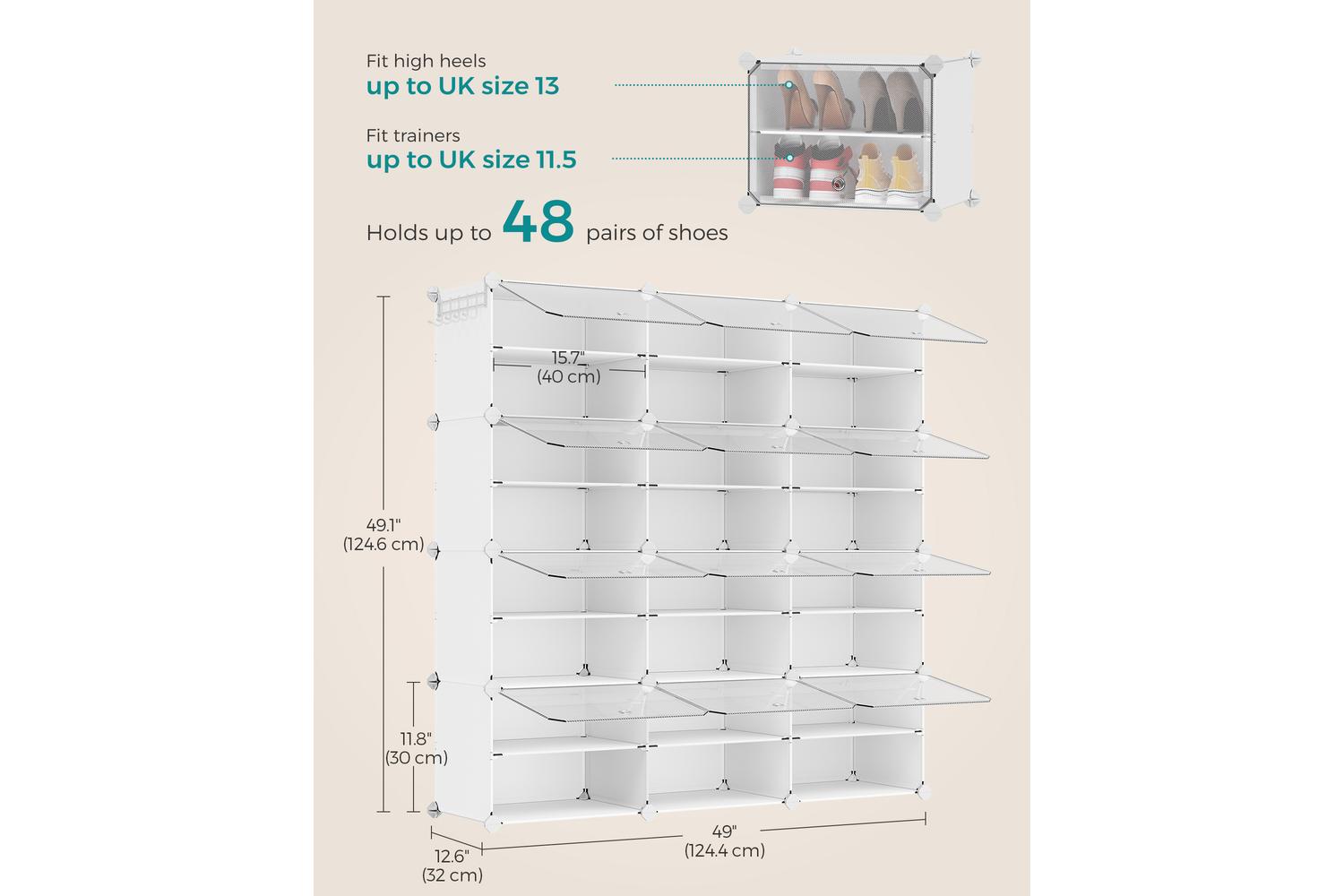 Songmics Shoe Rack | Shoe Organiser Cabinet | Plastic & Steel | Large-3