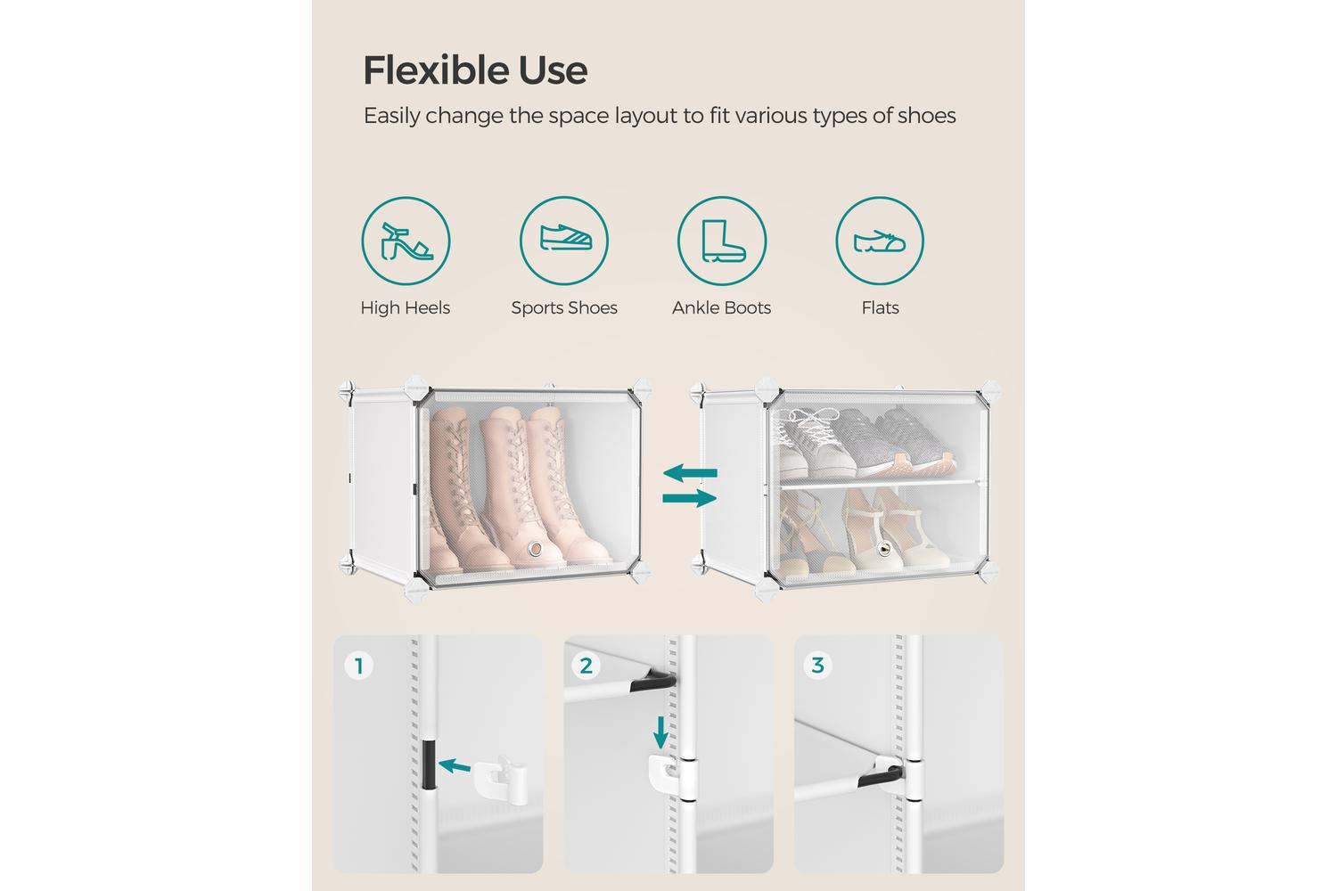Songmics Shoe Rack | Shoe Organiser Cabinet | Plastic & Steel | Large-4
