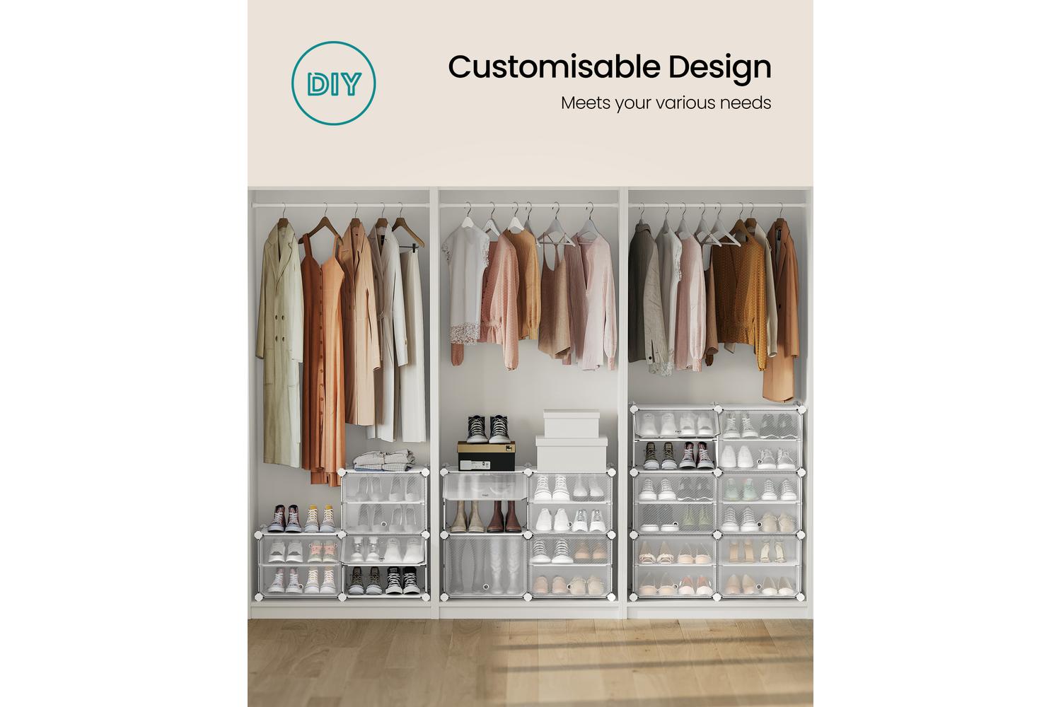 Songmics Shoe Rack | Shoe Organiser Cabinet | Plastic & Steel | Large-5