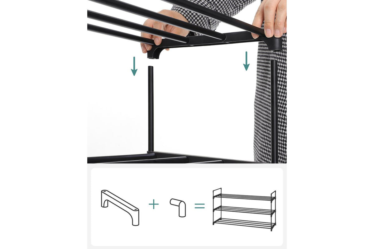 Songmics Shoe Rack | Shoe Storage Organiser | Metal | 3-tier-5