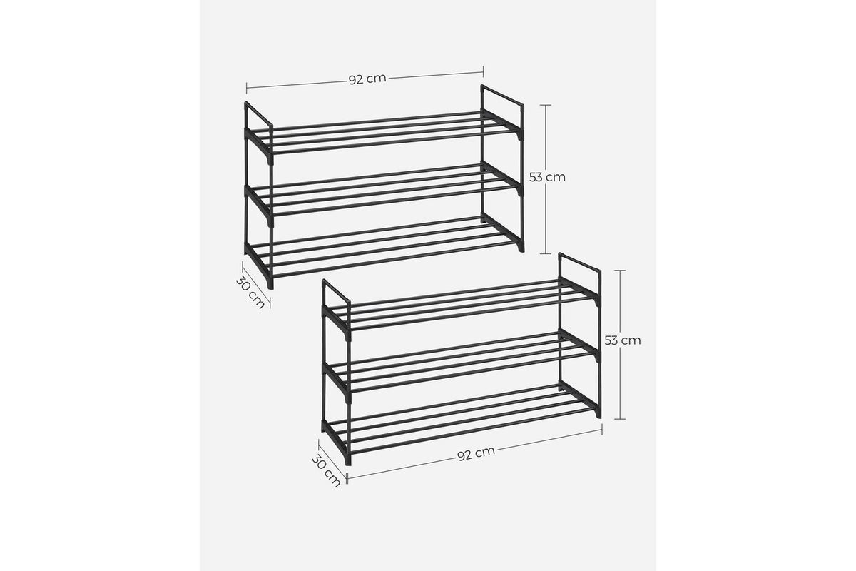 Songmics Shoe Rack | Shoe Storage Organiser | Metal | 3-tier-7