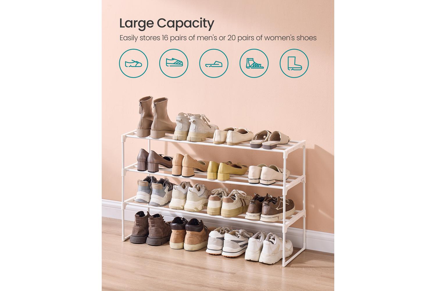 Songmics Shoe Rack | Shoe Organiser | Metal & Plastic | 3-tier-4