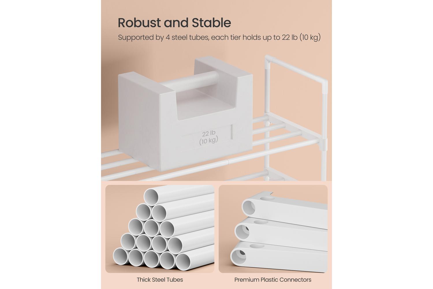 Songmics Shoe Rack | Shoe Organiser | Metal & Plastic | 3-tier-5