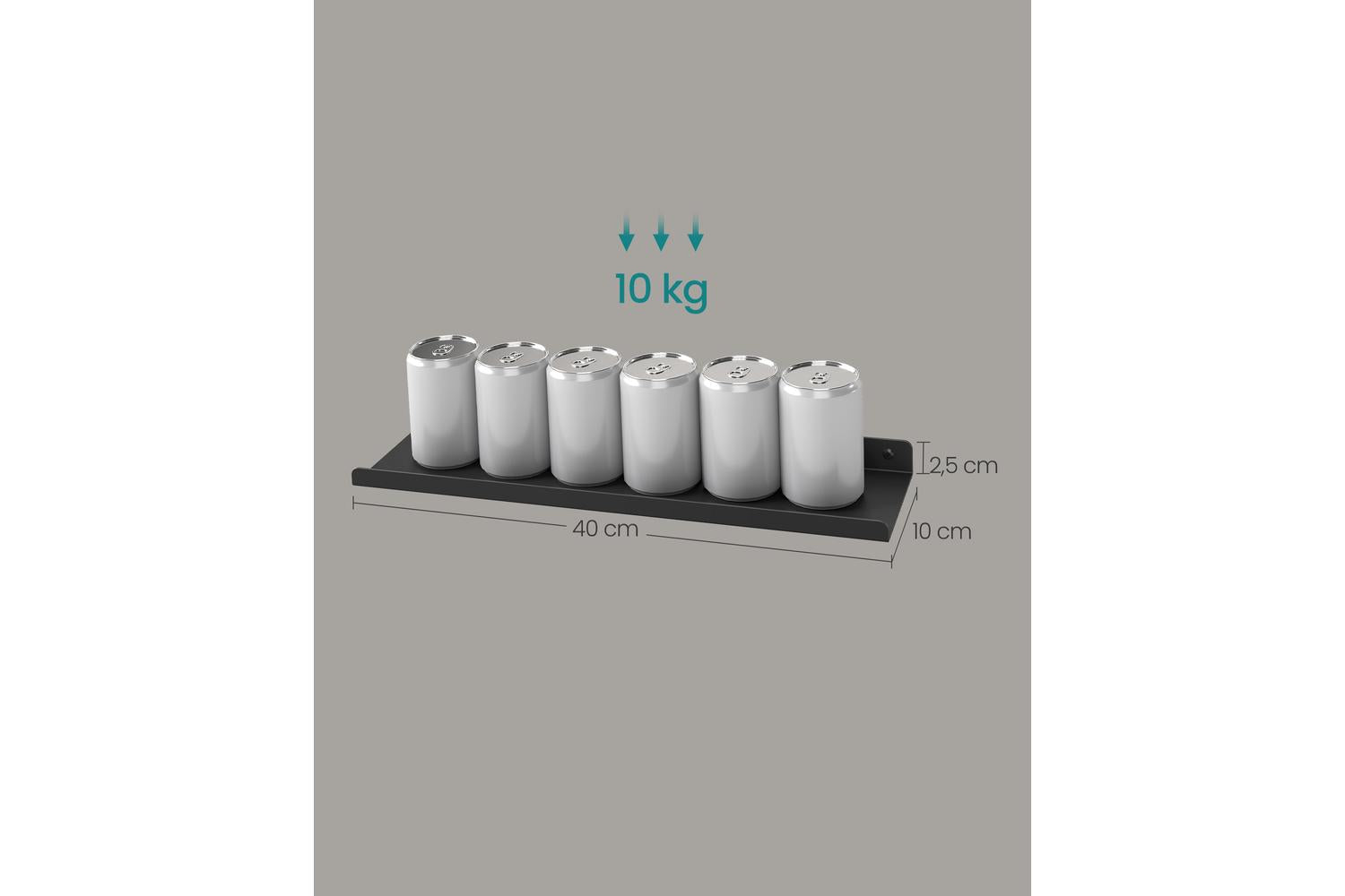 Songmics Wall Shelf | Wall Shelf | Powder-coated Steel | 40 Cm-6