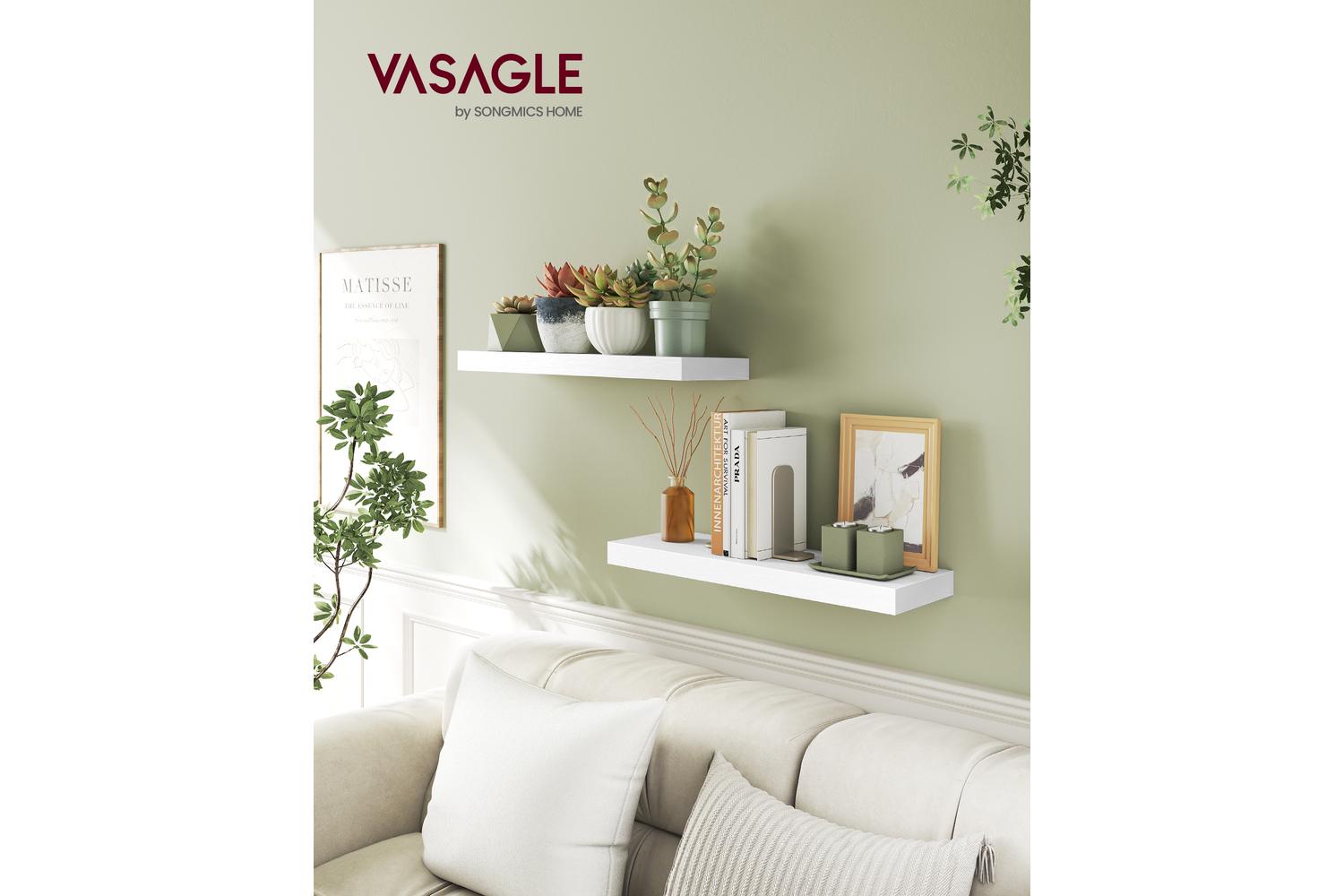 Vasagle Wall Shelf | Floating Shelf | Mdf & Steel | 60cm-2